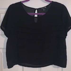 M Forever 21 Black Sheer Crop Top